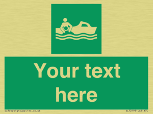 Custom sign safe condition Rescue boat